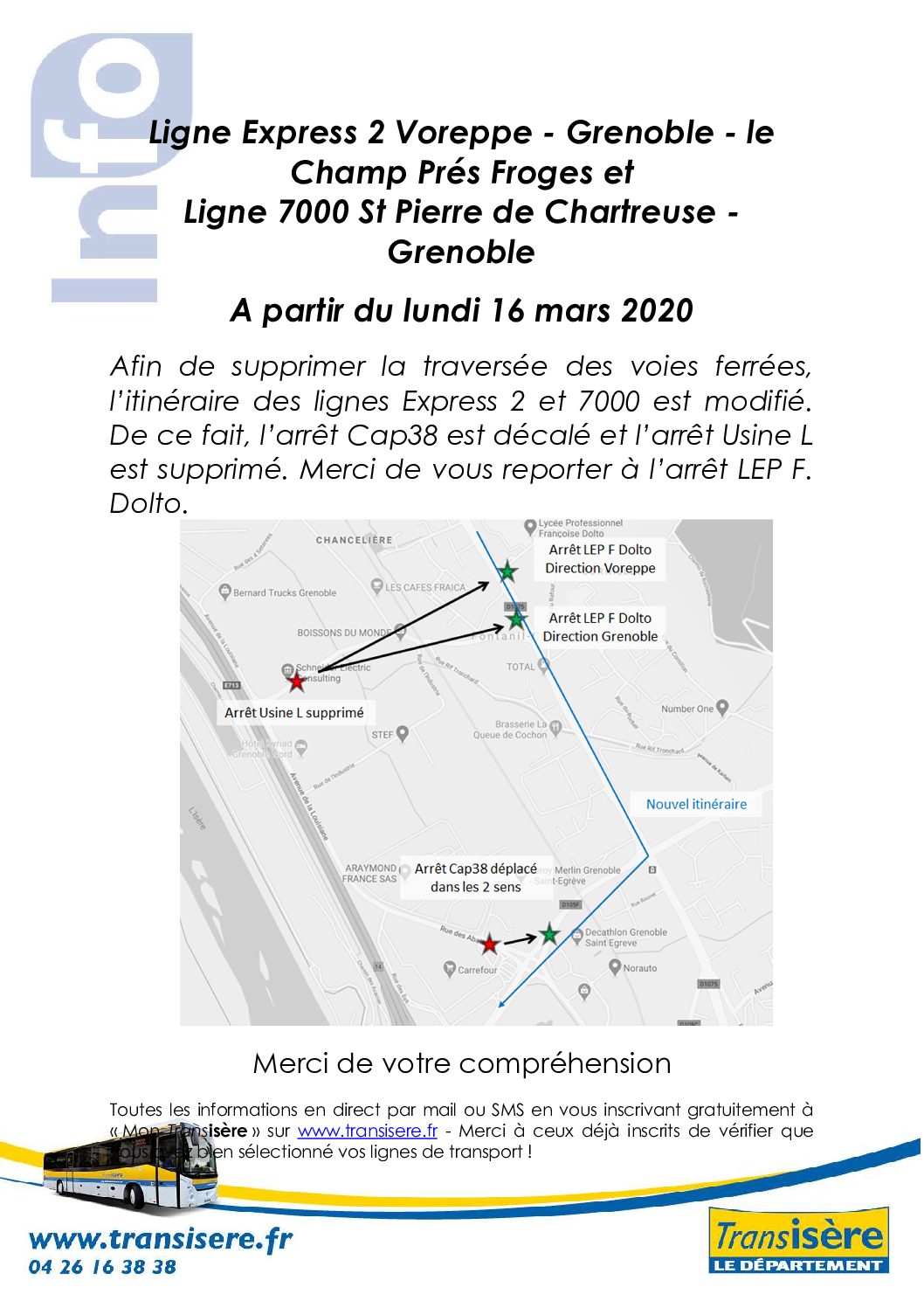 LIGNE 7000 Arrêts supprimés
