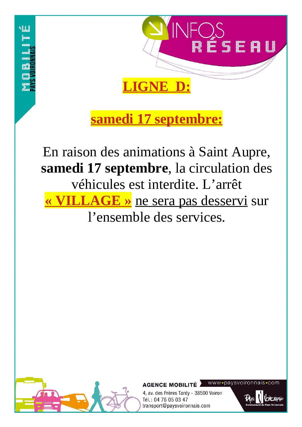 Infos Réseau Ligne D